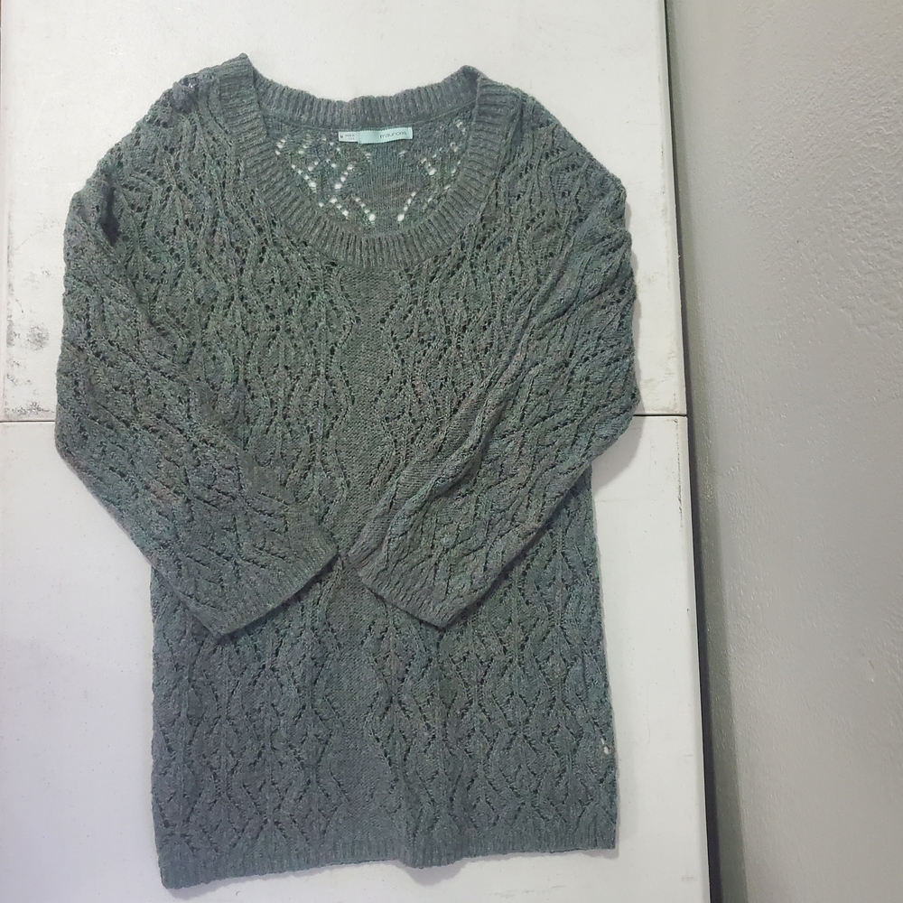 Maurices Olive Knit 3/4 Sleeve Sweater